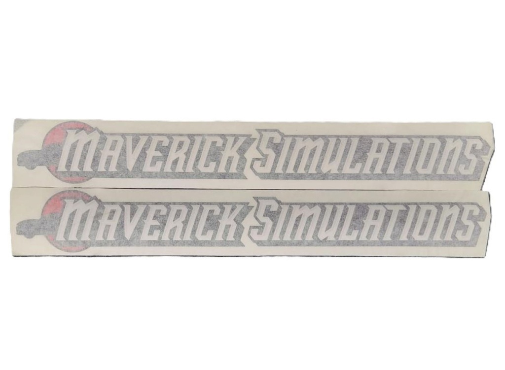 MavSim Roll Bar Decals, 2" x 13", Pair, White - MAV95007-2